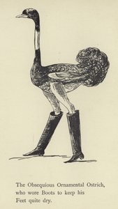 El avestruz ornamental obsequioso de Edward Lear